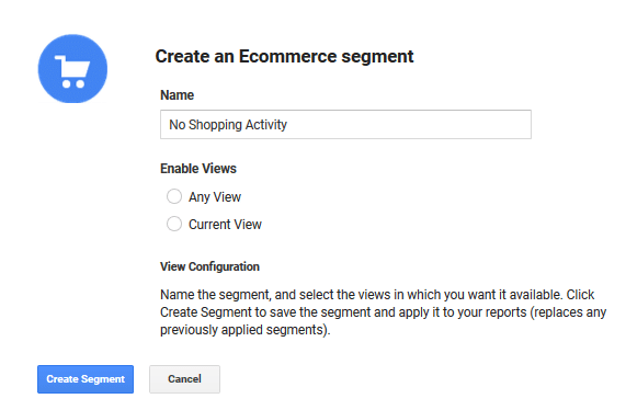 Ecommerce Segment in Google Analytics