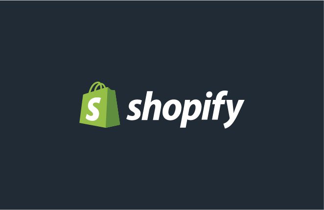 shopify logo on dark background