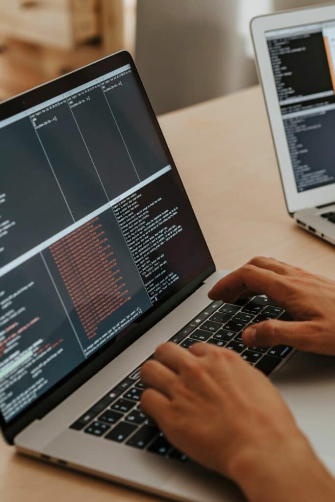 person working on backend